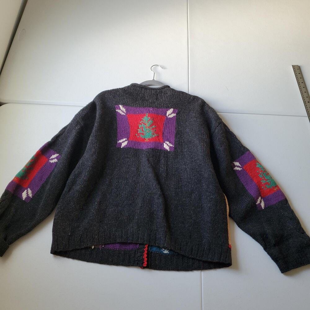 Vintage Woolrich Cardigan Sweater Womens Large Multicolor Christmas Knit Holiday - Picture 3 of 10
